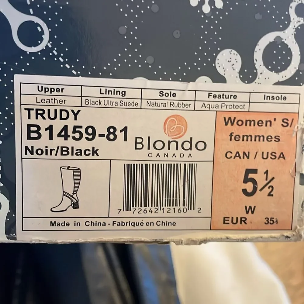 BLONDO CANADA WATERPROOF LEATHER BOOTS.   NEW.  STYLE IS TRUDY